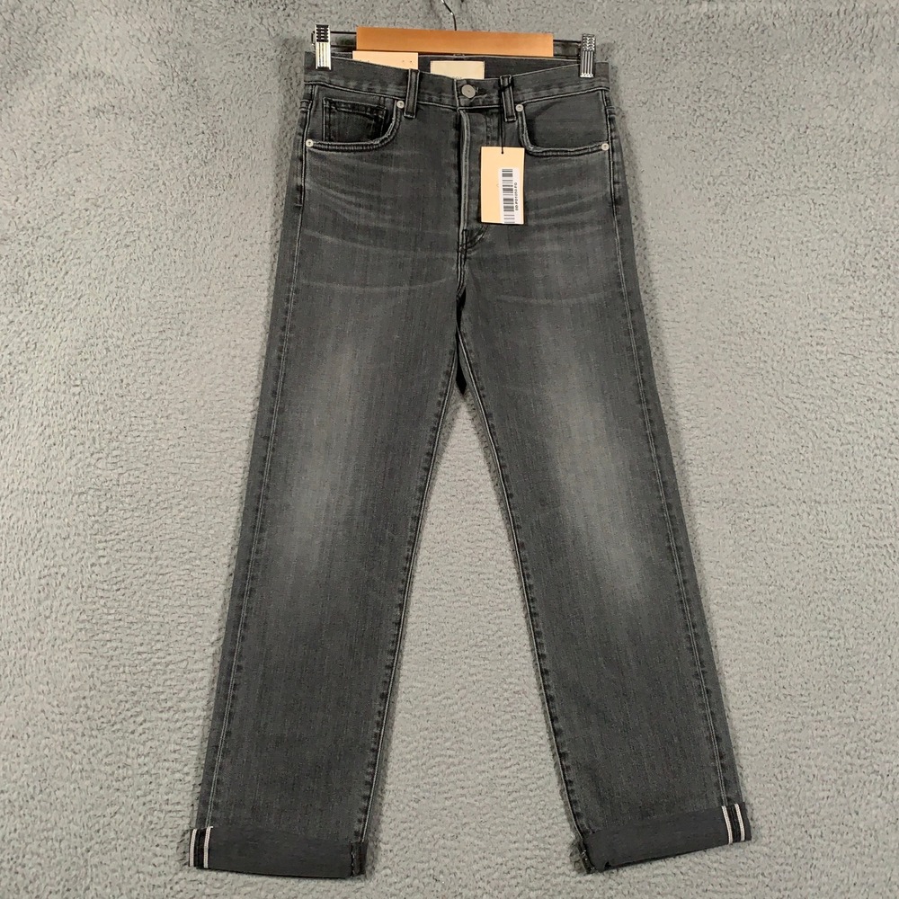 CQY Selvedge Jeans Womens 26 Gray Vintage Relaxed High Rise Button Fly NEW NWT
